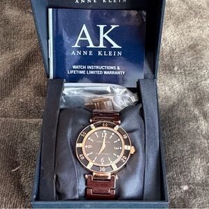 Anne Klein Gold and Brown Watch